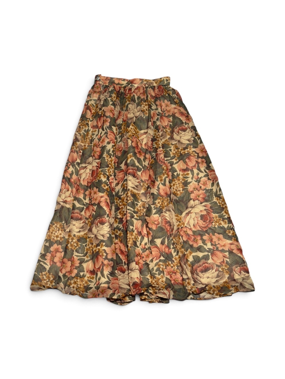 Vintage Talbots Floral Pleated Maxi Skirt Size 4 Made in USA